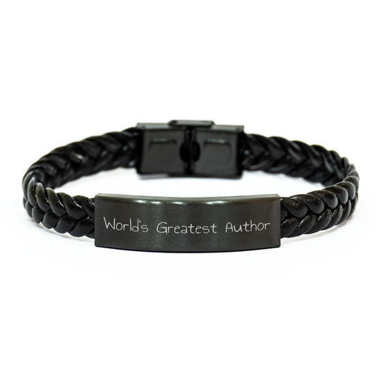 Funny Quote Author Gifts for Men Graduation Unique Interlaced Leather Bracelet Gifts from Friends - Image 1