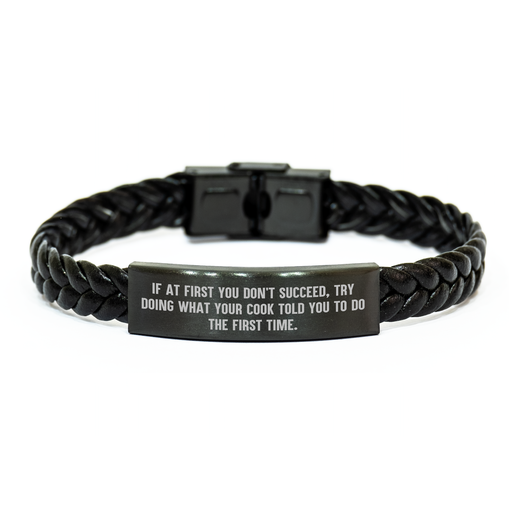 Funny Cook Quote Interlaced Leather Bracelet, Gifts from Friends to Cook, Cook Gifts for Men, Cook Accessories for Graduation Unique Gifts - Image 1