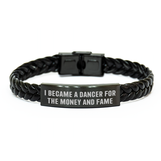 Dancer's Inspiration Interlaced Leather Bracelet, Gifts for Dancers, Funny Quote, Graduation Unique Gifts from Friends, Gifts for Dancer Men - Image 1
