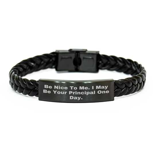 Funny Quote Interlaced Leather Principal Gifts from Friends, Gifts for Men, Women, and Coworkers on Graduation Unique Occasion - Image 1