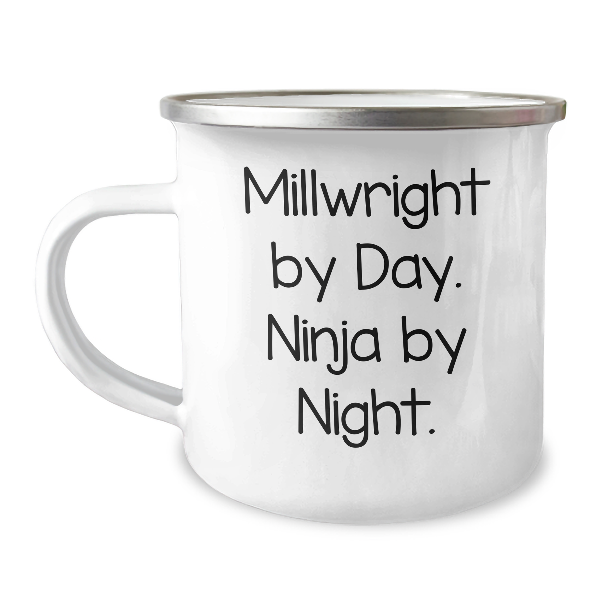 Millwright Gifts: Funny Camping Mug for Dad's Special Day - 'Millwright By Day. Ninja By Night.' - Image 1