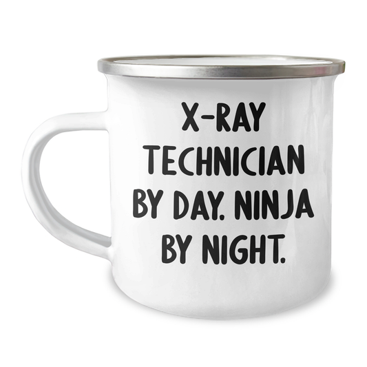 X-Ray Technician Gifts, Camping Mug for Men, Father's Day Unique Gifts from Family, 'X-ray Technician By Day. Ninja By Night.' Funny Quote - Image 1