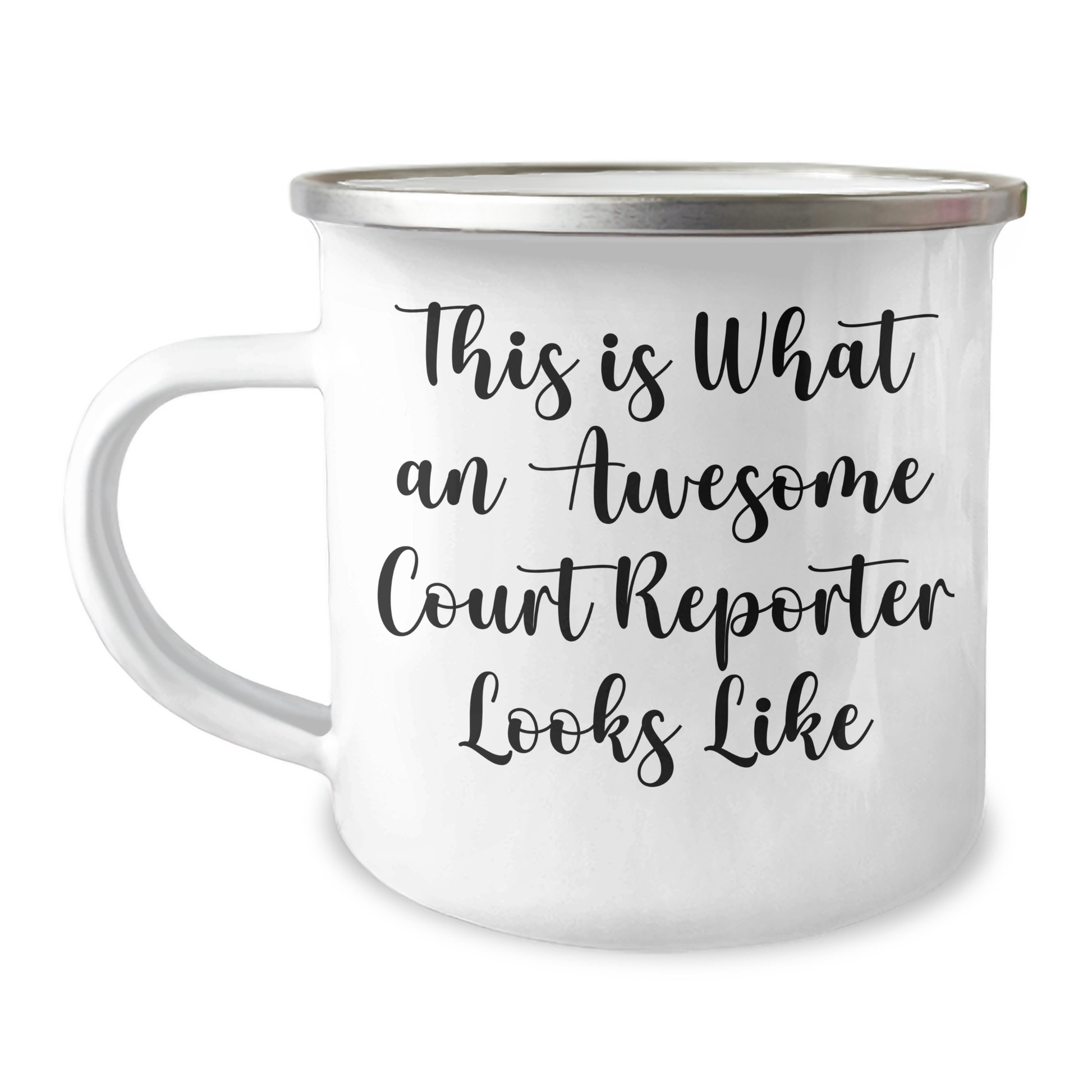 Funny Court Reporter Gifts from Family, Unique Graduation Gifts for Court Reporters, This Is What An Awesome Court Reporter Looks Like Camping Mug - Image 1