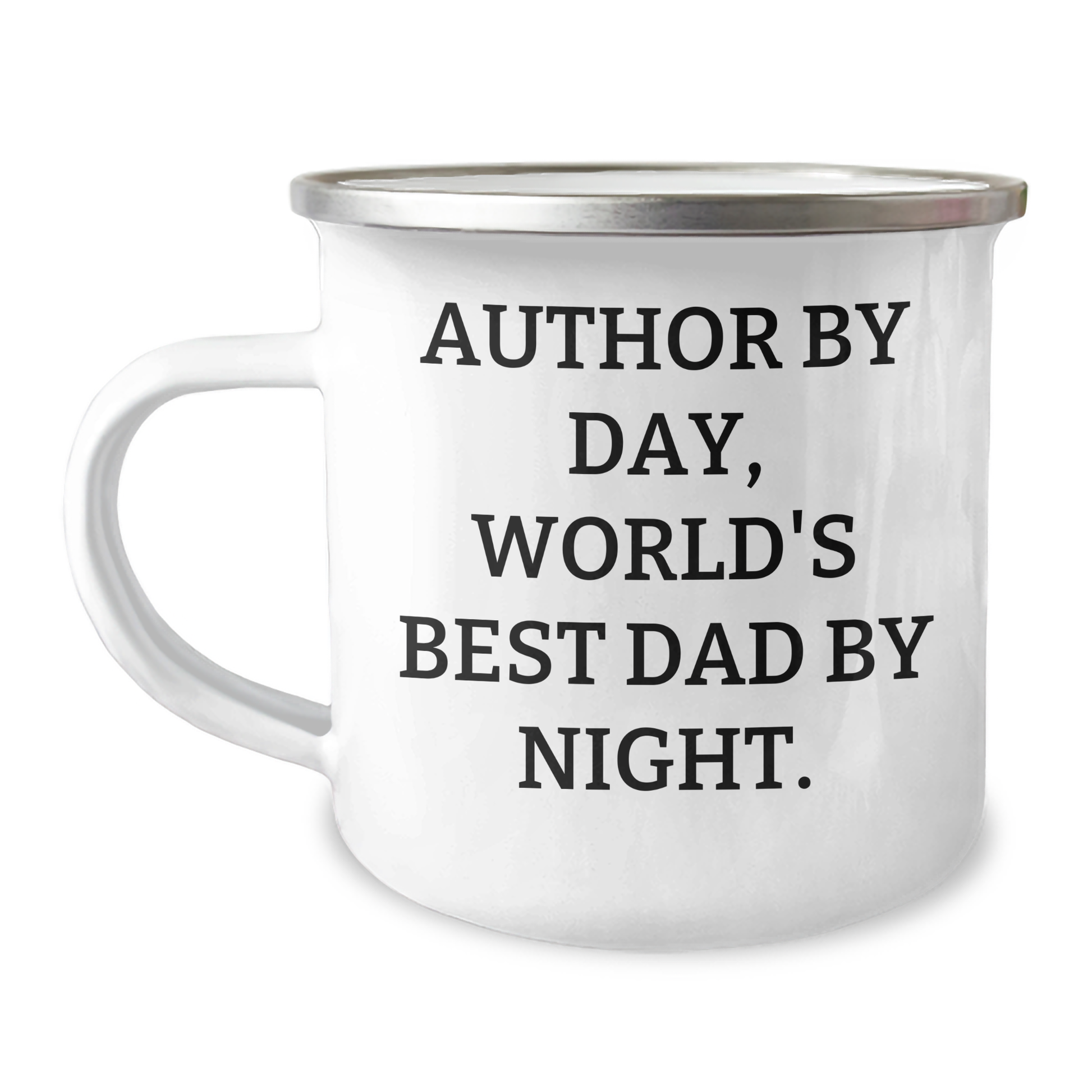 Author's Humor, Camping Mug for Author By Day, World's Best Dad By Night. Gifts from Family to Author, Perfect for Father's Day - Image 1
