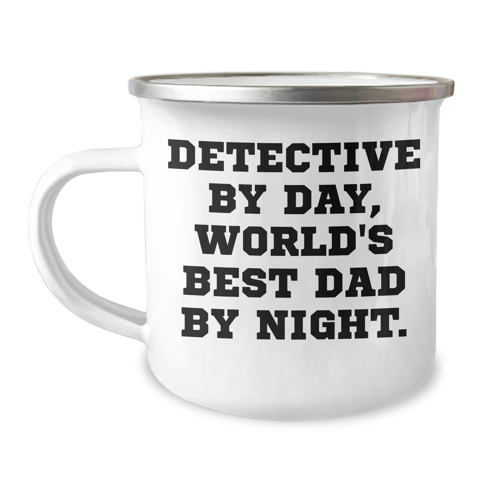 Detective By Day, World's Best Dad By Night Funny Camping Mug Gifts from Family for Father's Day - Image 1