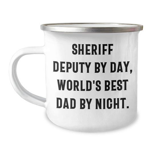 Sheriff Deputy Gifts - Funny Camping Mug, Perfect for Sheriff Deputy By Day, World's Best Dad By Night Gifts from Men to Friends, Coworkers, and Family - Image 1