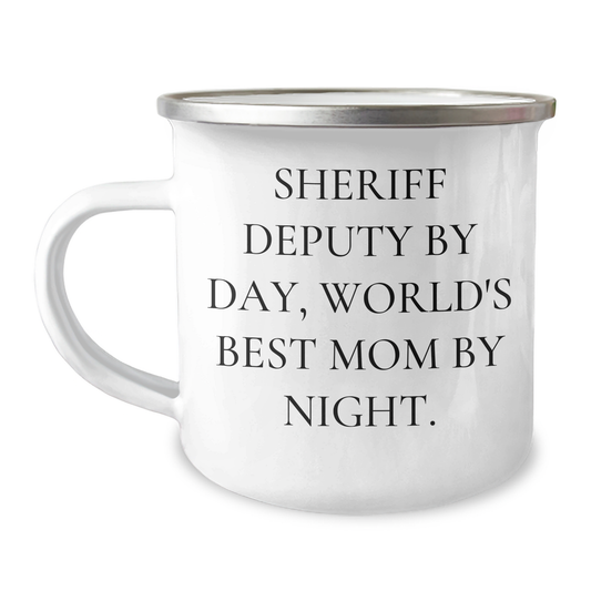 Sheriff Deputy Gifts, Funny Camping Mug for Dad by Day, World's Best Mom By Night, Father's Day Unique Gifts from Family - Image 1