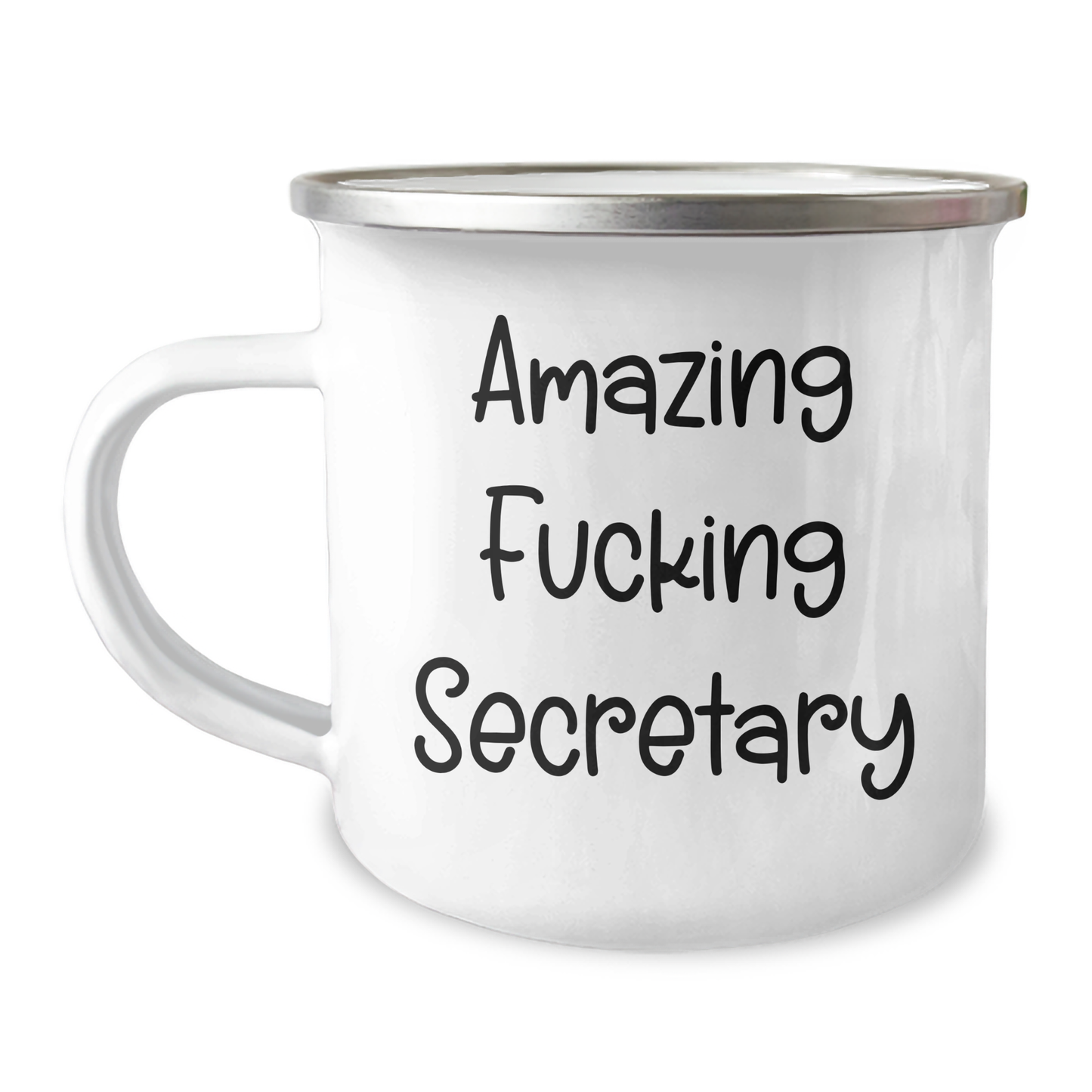 Funny Secretary Gifts from Friends - 'Amazing F--king Secretary' Quote Camping Mug for Graduation, Unique Gifts for Women, Coworkers, Family - Image 1