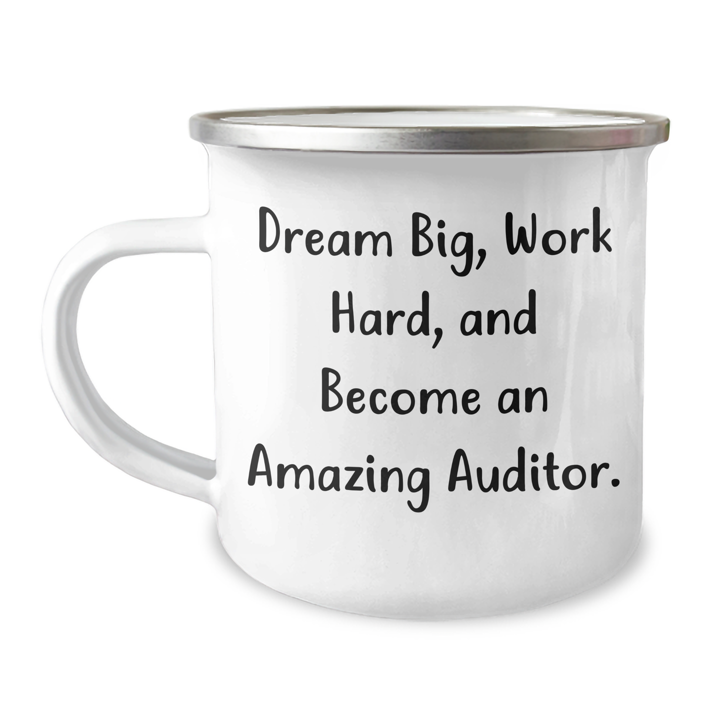 Auditor Gifts from Friends, Inspirational Camping Mug for Graduation, 'Dream Big, Work Hard, And Become An Amazing Auditor.' - Image 1