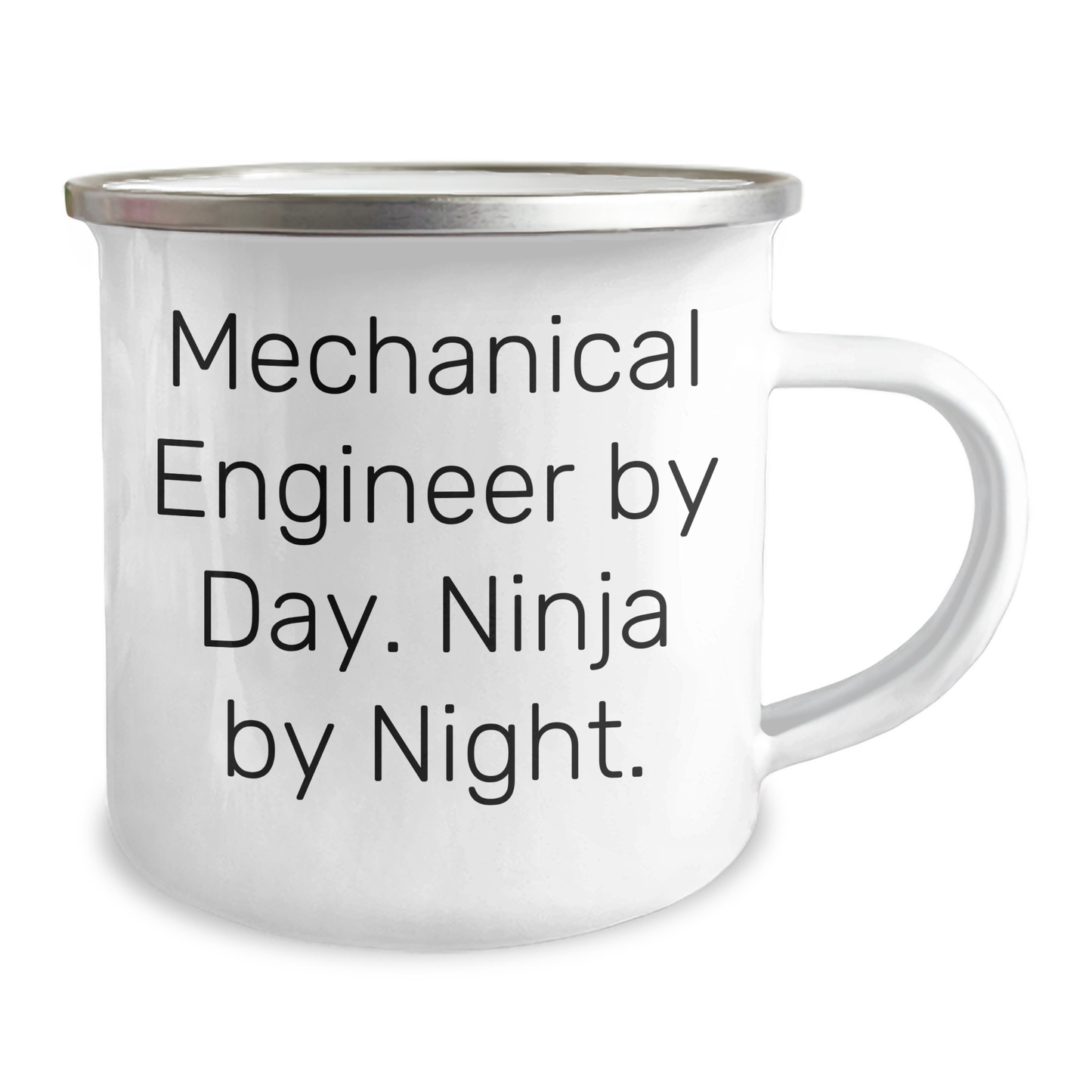 Mechanical Engineer Gifts for Him, Funny Camping Mug for Dad, 'Mechanical Engineer By Day. Ninja By Night.' Enamel Print, Father's Day Unique Gifts from Friends - Image 2