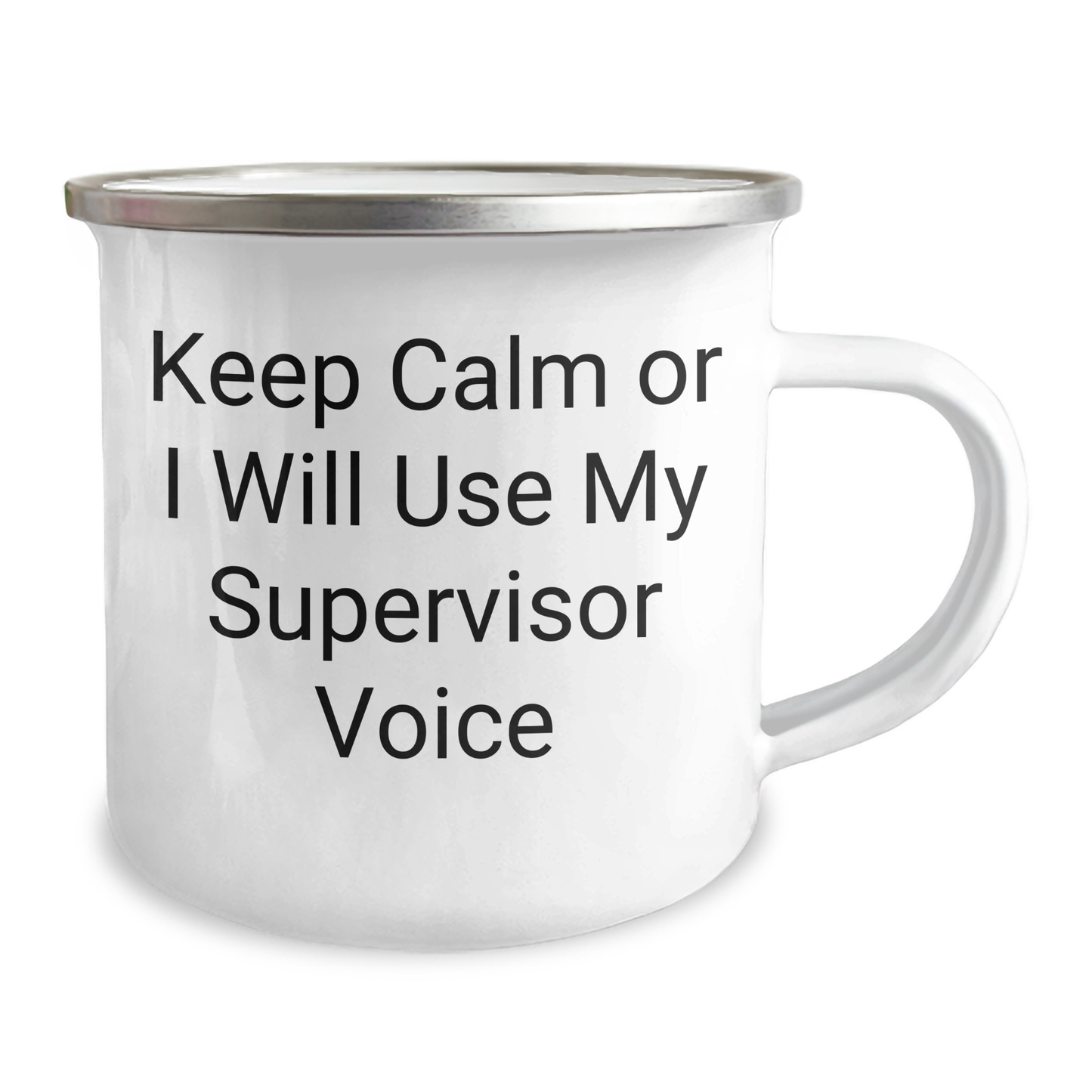 Funny Supervisor Gifts from Friends, Unique Camping Mug for Supervisor with 'Keep Calm Or I Will Use My Supervisor Voice', Perfect Graduation Unique Gifts - Image 2