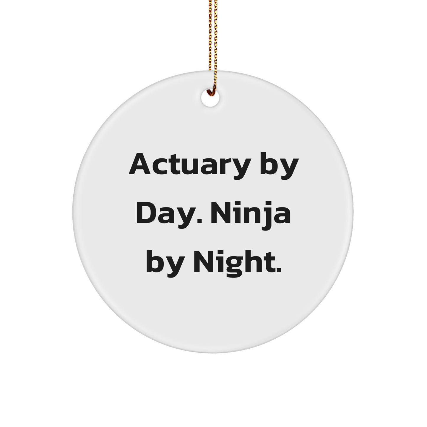 Actuary Gifts by Day, Ninja Ornaments by Night - Funny Circle Ornament for Christmas - Image 1