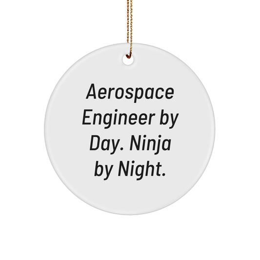 Aerospace Engineer Gifts - Circle Ornament with Funny Quote - Gifts from Friends and Family for Men or Women - Christmas Decorations - Image 1