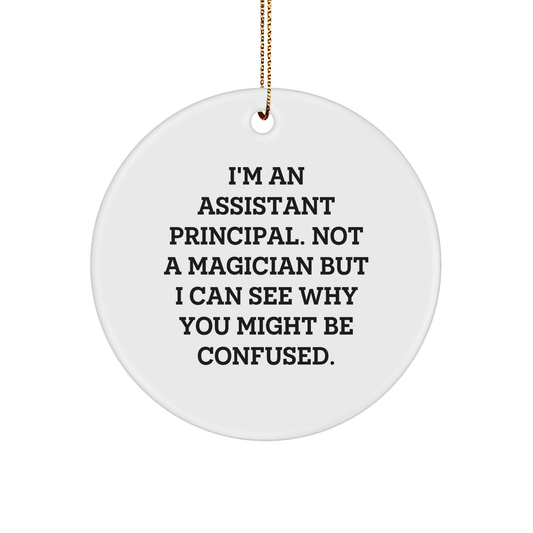 Funny Assistant Principal Gifts from Friends - Circle Ornament, I'm Not a Magician, But... - Christmas Unique Gifts for Assistant Principal - Image 1