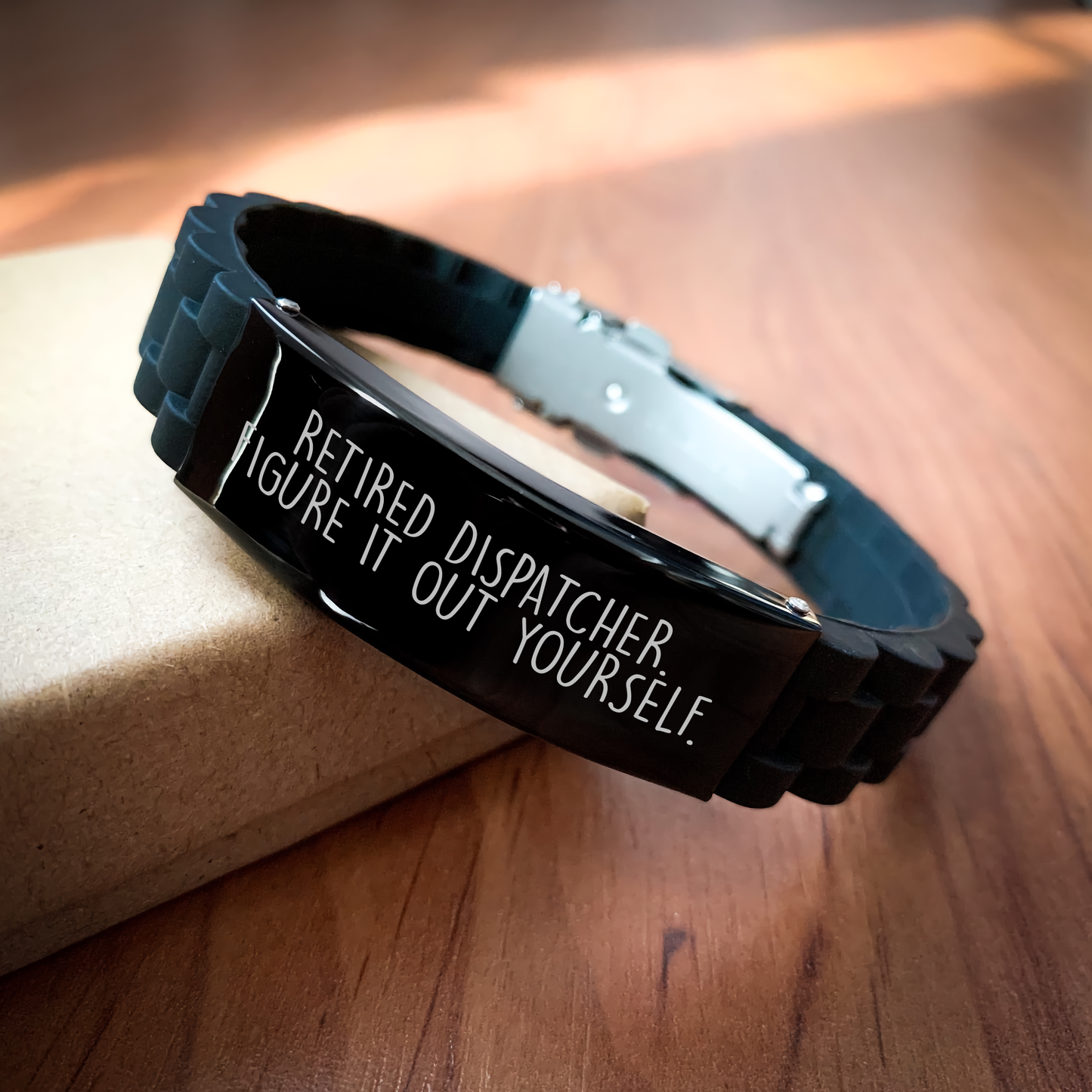 Dispatcher Humor Glide lock Clasp Black Silicone Adjustable Gift from Family for Dispatcher - Image 2
