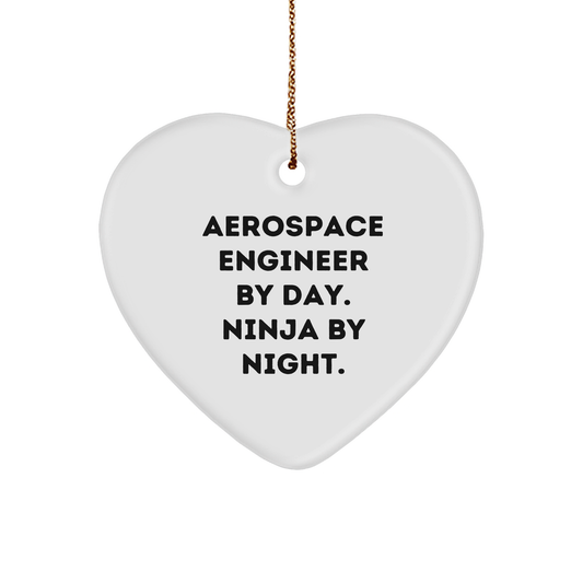 Aerospace Engineer Gifts from Friends to Family - Heart Ornament with Funny Quote - Christmas Unique Presents - Image 1