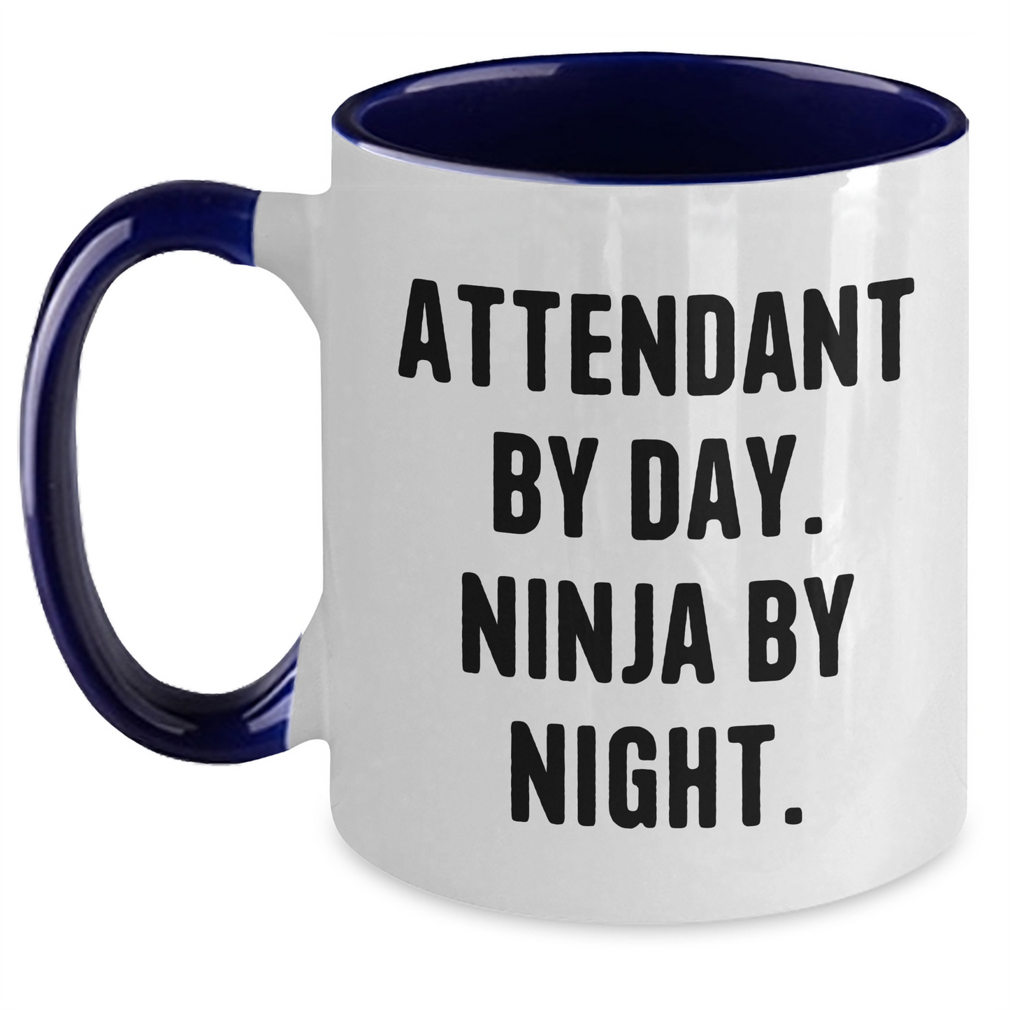 Attendant By Day, Ninja By Night, Funny Two Tone Coffee Mug Gifts for Attendants from Men, Gifts for Attendants on Father's Day - Main
