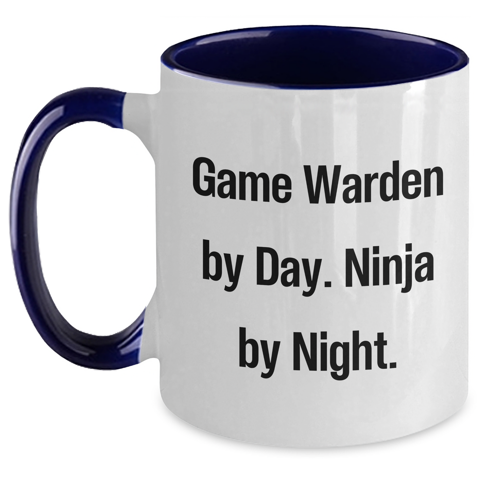 Game Warden Gifts: Funny Two Tone Coffee Mug for Dad, 'Game Warden By Day. Ninja By Night.' Father's Day Unique Gifts from Husband to Son - Main