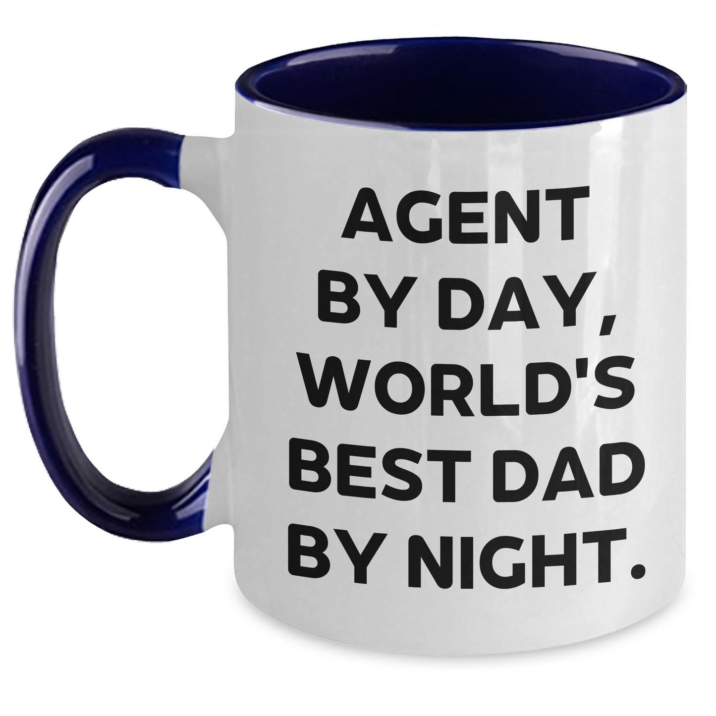 Agent By Day, World's Best Dad By Night - Funny Two Tone Coffee Mug Gifts from Men to Agent on Father's Day - Main
