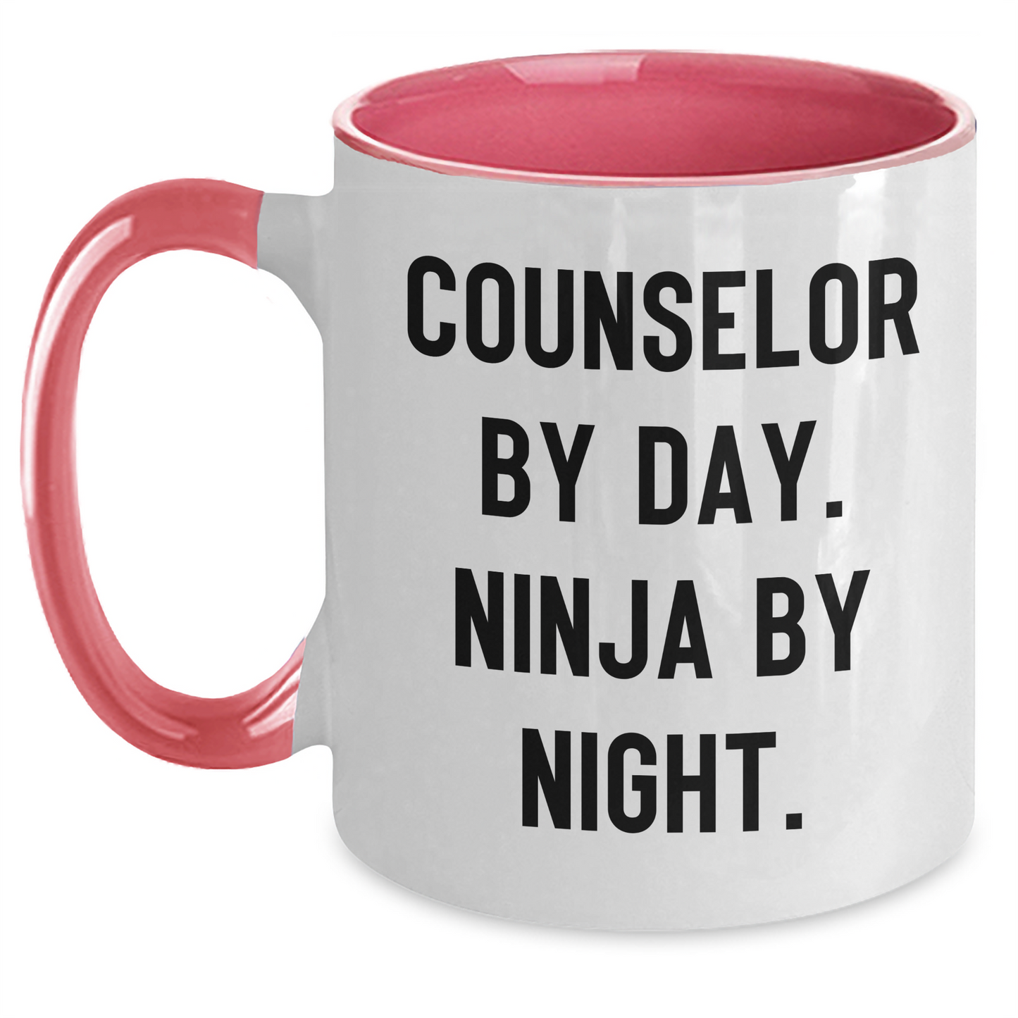 Counselor By Day, Ninja By Night, Two Tone Coffee Mug, Funny Gift for Counselor, Father's Day Unique Gifts from Friends, Gifts for Counselor - Main
