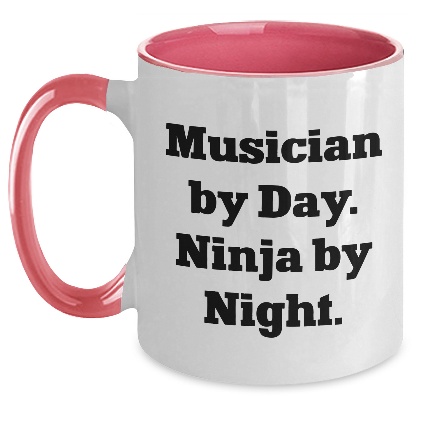 Funny Musician Gifts from Men to Musician Friends - Two Tone Coffee Mug, Musician By Day. Ninja By Night., Father's Day Unique Gifts - Main
