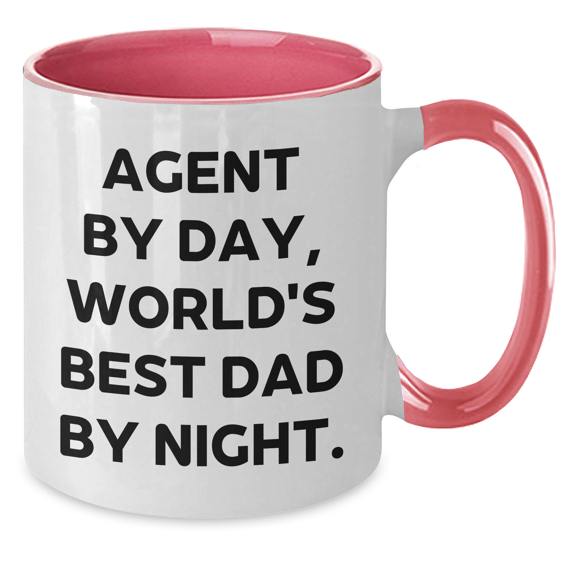 Agent By Day, World's Best Dad By Night - Funny Two Tone Coffee Mug Gifts from Men to Agent on Father's Day - Additional