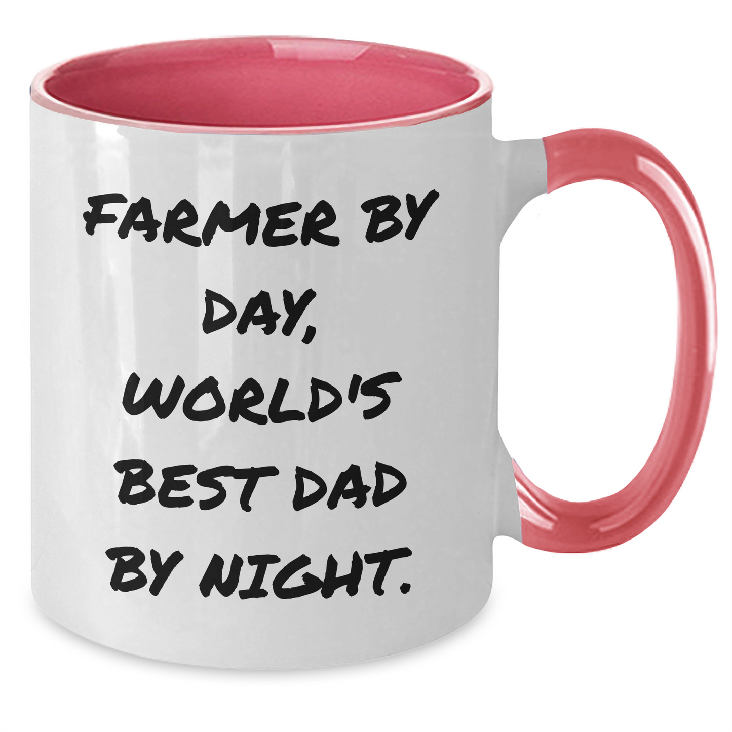 Farmer Gifts for Men, Funny Two Tone Coffee Mug for Father's Day, 'Farmer By Day, World's Best Dad By Night.' - Gifts from Friends - Additional