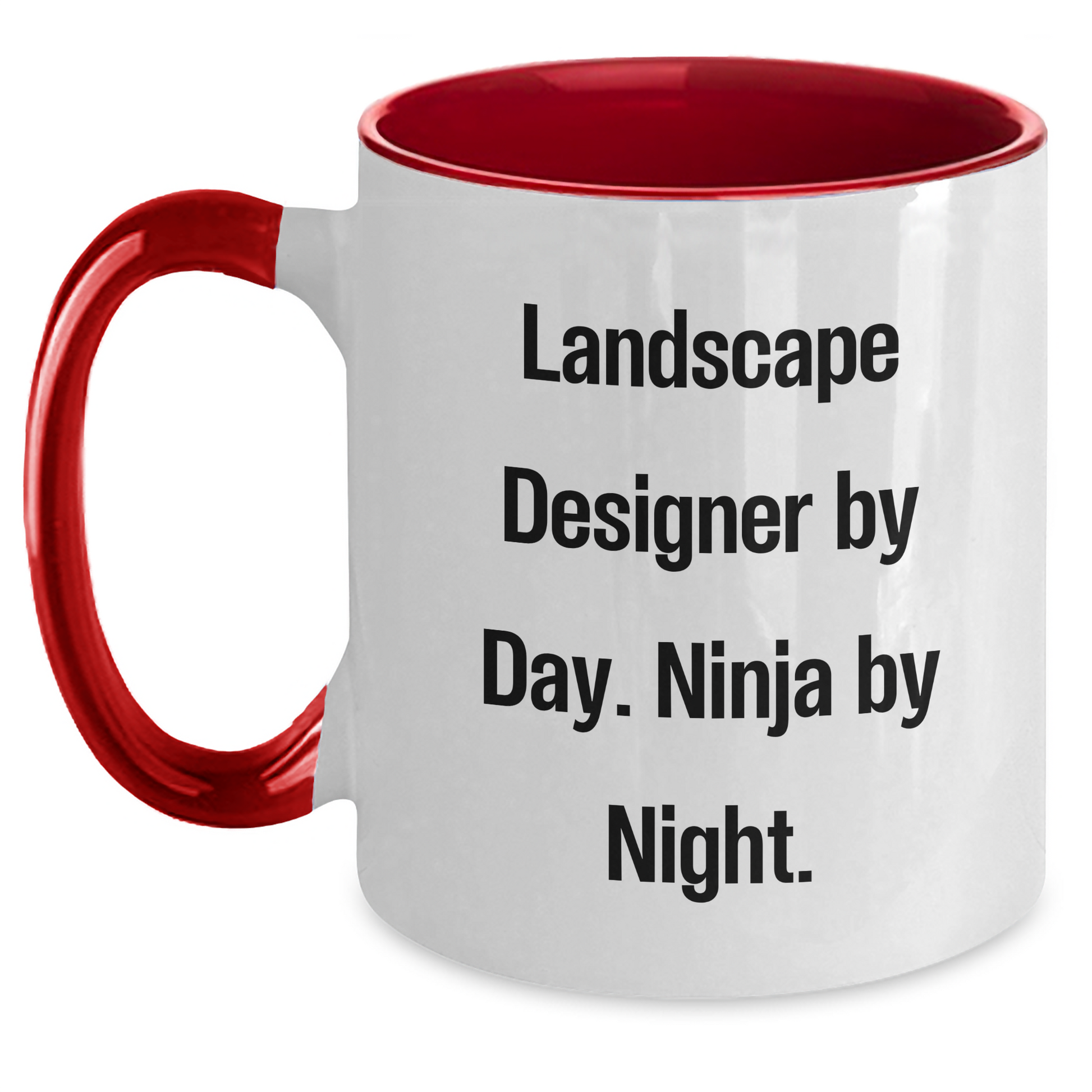 Funny Landscape Designer Gifts for Men, Ninja Mugs, 'Landscape Designer By Day. Ninja By Night.' Quote, Two Tone Coffee Mug, Father's Day Unique Gifts from Family - Main