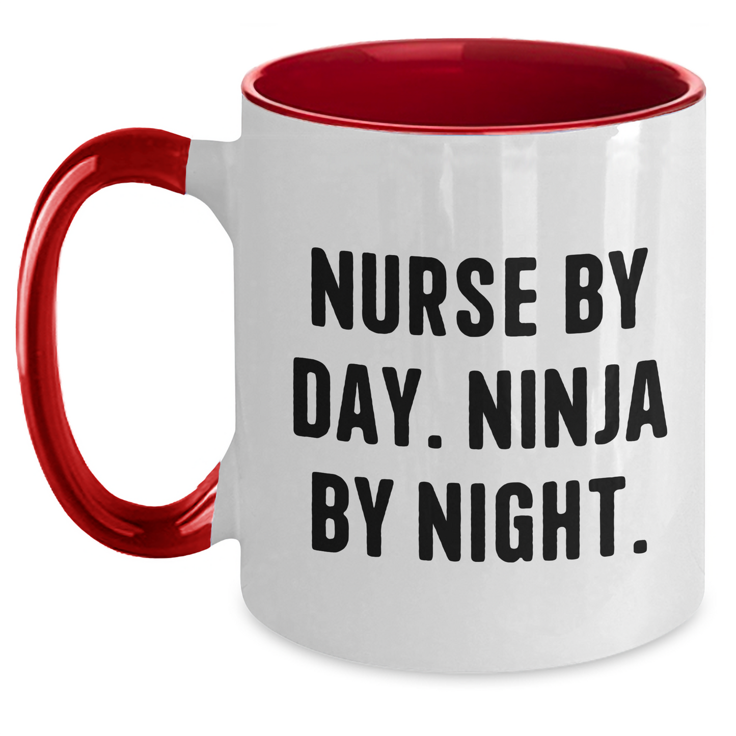 Funny Nurse By Day. Ninja By Night. Two Tone Coffee Mugs Gifts for Men, Women, Friends, Coworkers, Family - Nurse Gifts for Father's Day, Unique Gifts from Men, Women, Friends, Coworkers, Family - Main