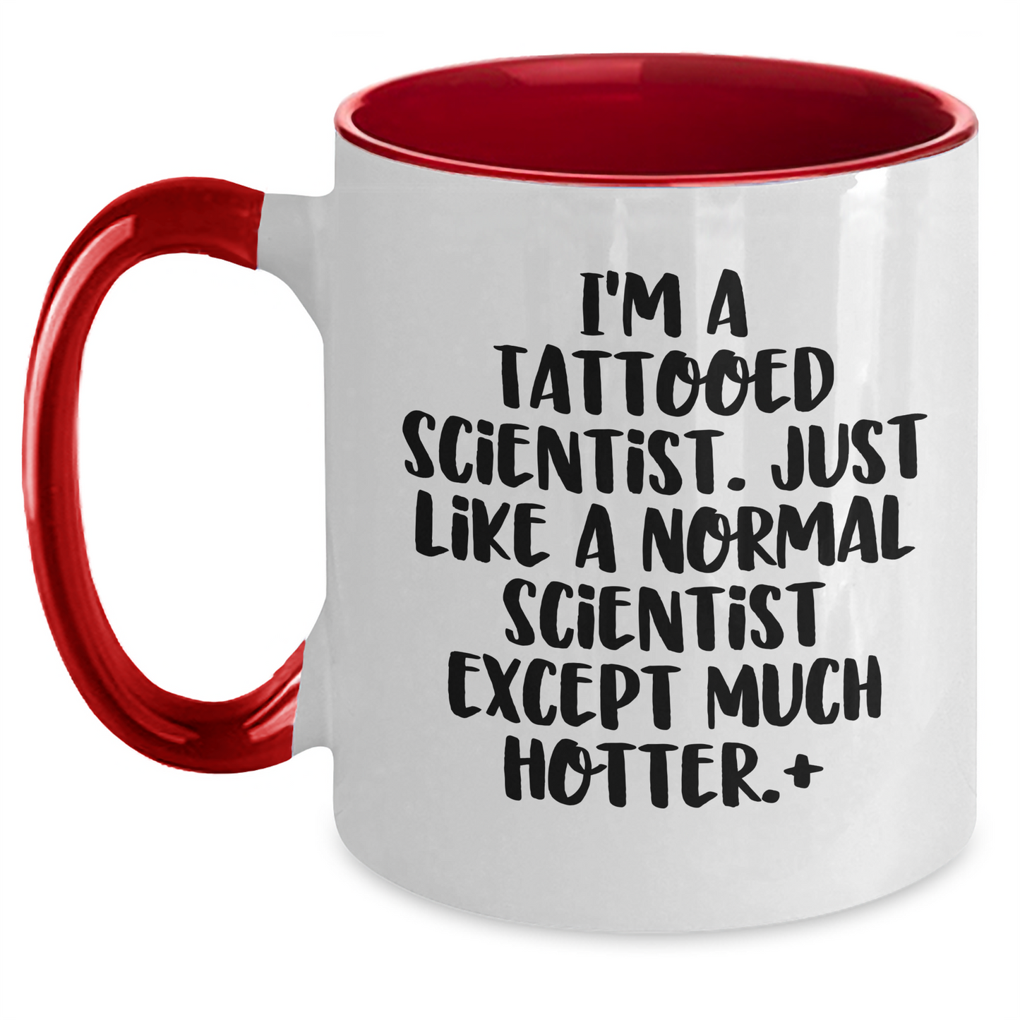 Funny Scientist Gifts from Friends for Graduation Unique Two Tone Coffee Mug, I'm A Tattooed Scientist, 11oz Ceramic Microwave Dishwasher Safe - Main
