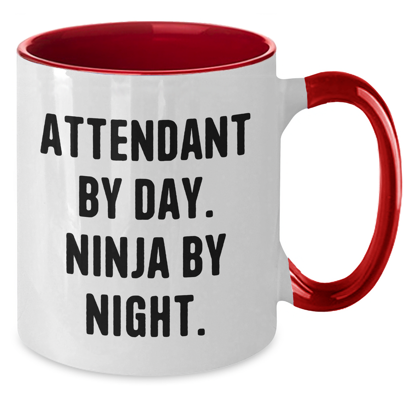 Attendant By Day, Ninja By Night, Funny Two Tone Coffee Mug Gifts for Attendants from Men, Gifts for Attendants on Father's Day - Additional
