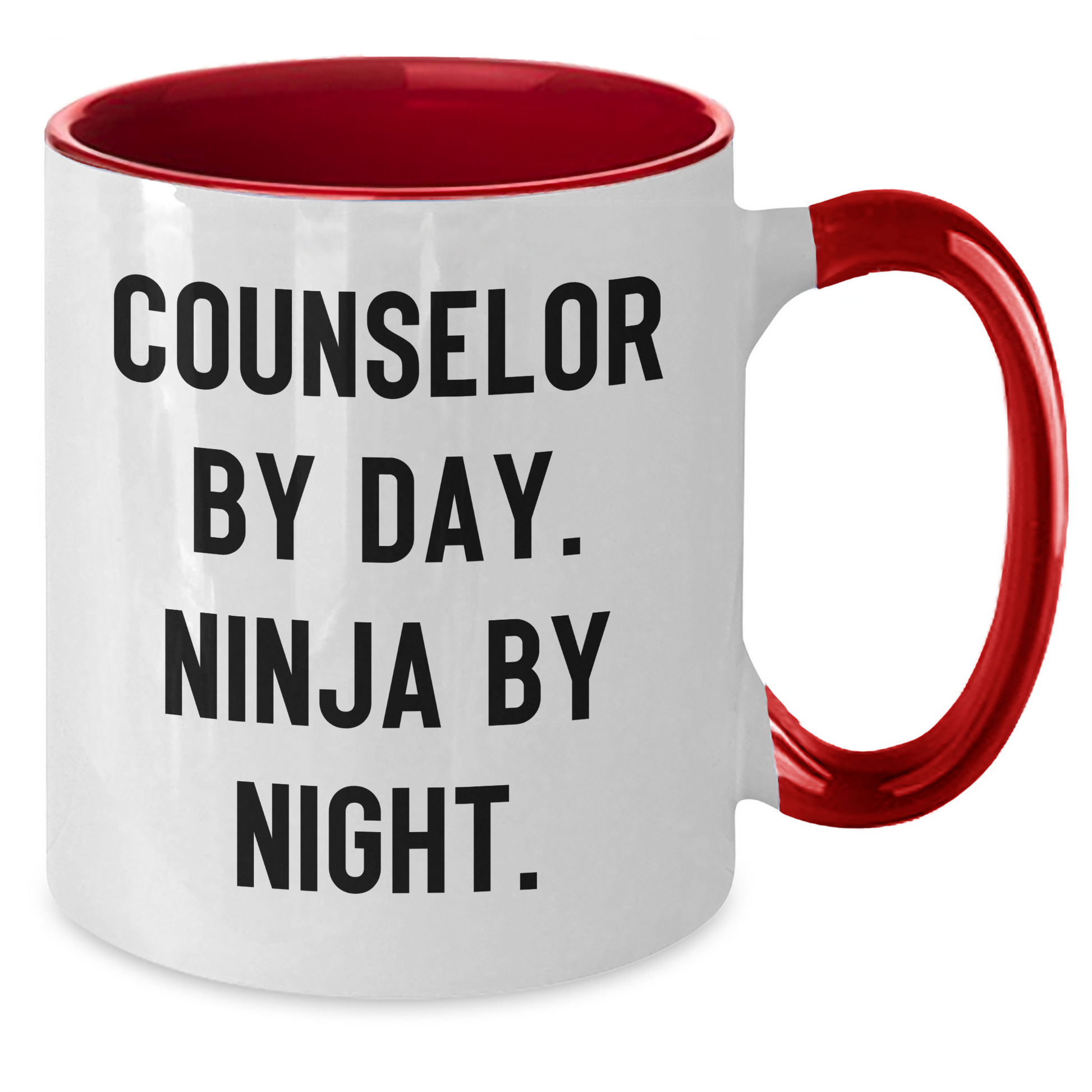 Counselor By Day, Ninja By Night, Two Tone Coffee Mug, Funny Gift for Counselor, Father's Day Unique Gifts from Friends, Gifts for Counselor - Additional