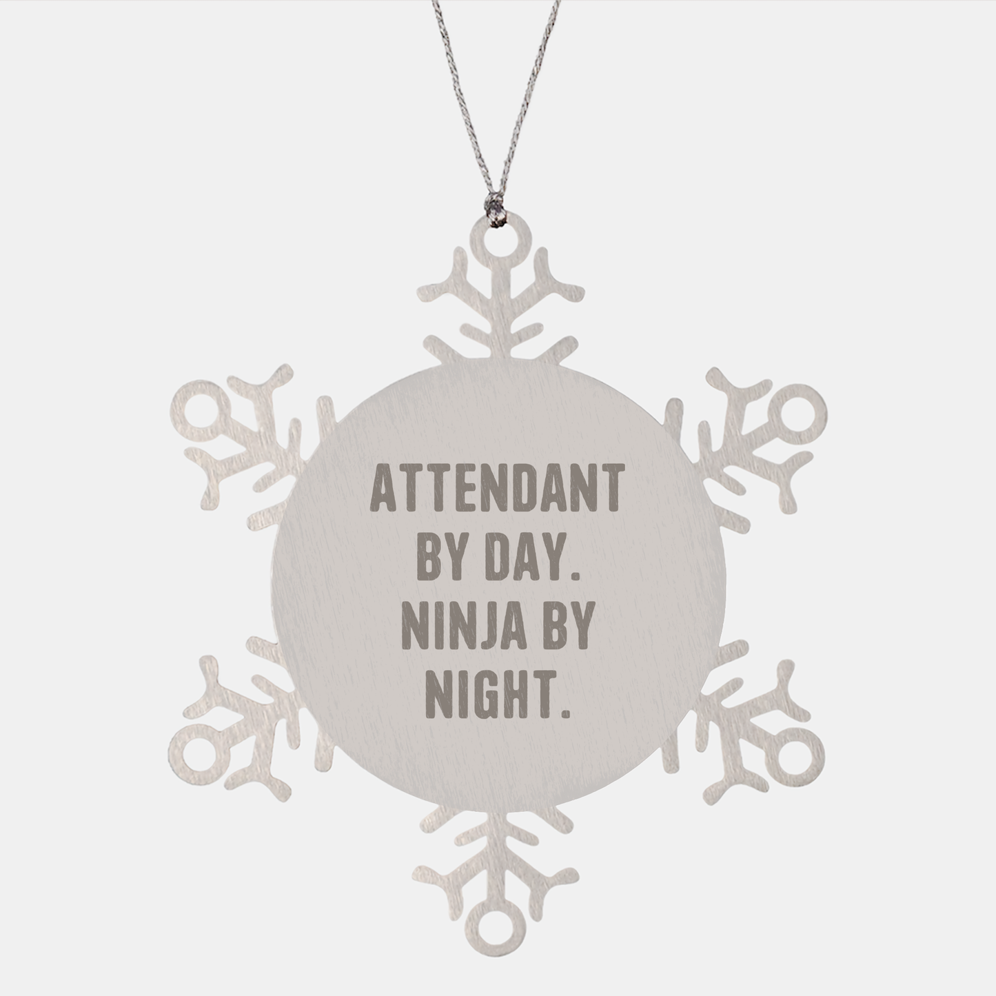 Attendant Gifts from Friends, Christmas Unique Snowflake Ornaments, Attendant By Day. Ninja By Night. - Image 1