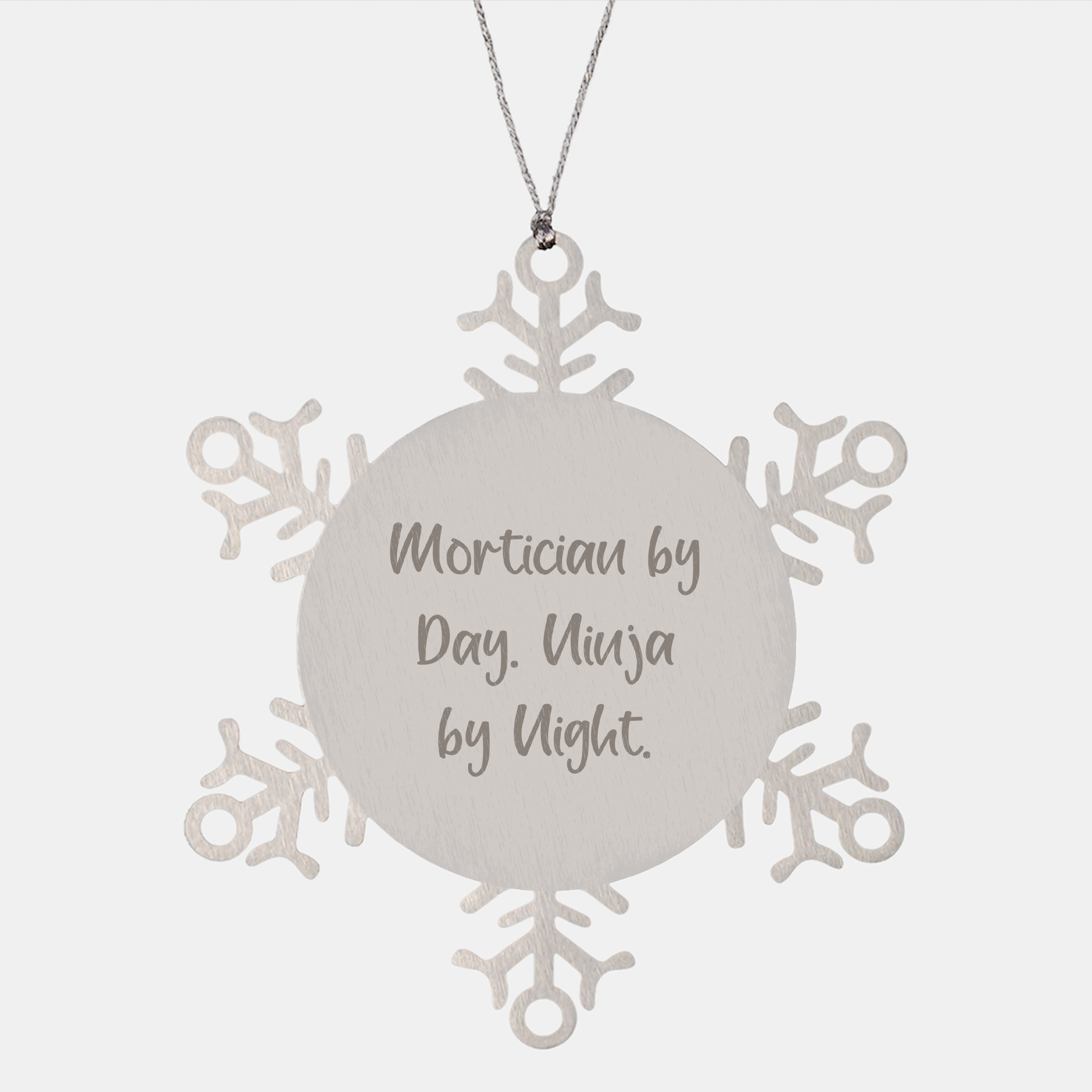 Mortician Gifts, Snowflake Ornament, and Ninja Night Delight, Gifts from Family, Christmas Unique Gifts for Mortician - Image 1