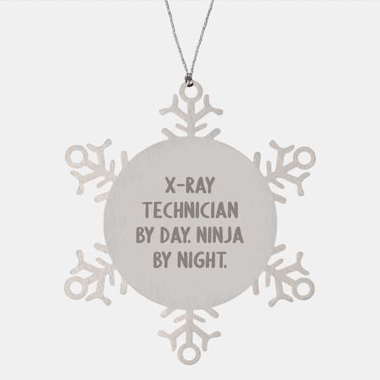 X-Ray Technician Gifts, Ninja By Night, Snowflake Ornament for Christmas, Funny Quote, Gifts from Friends to X-Ray Technician - Image 1