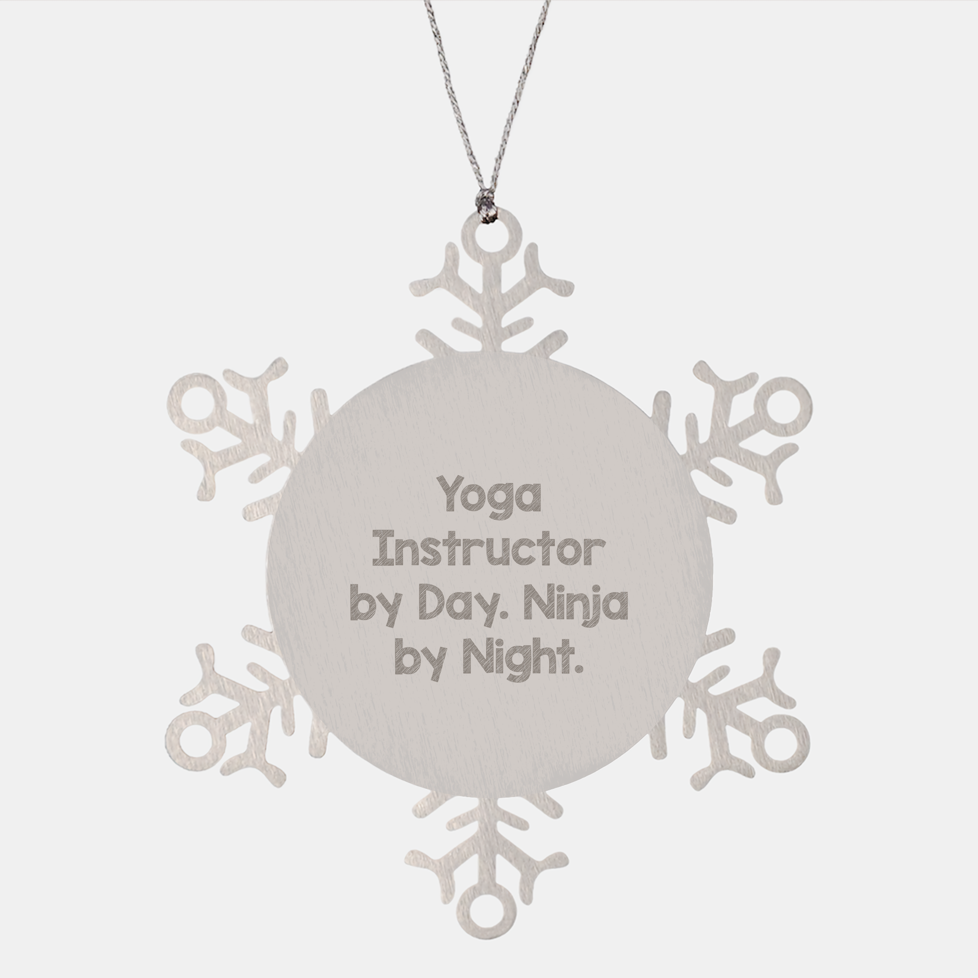 Yoga Instructor Gifts for Men, Snowflake Ornament from Friends, 'Yoga Instructor By Day. Ninja By Night.' Christmas Unique Gifts - Image 1