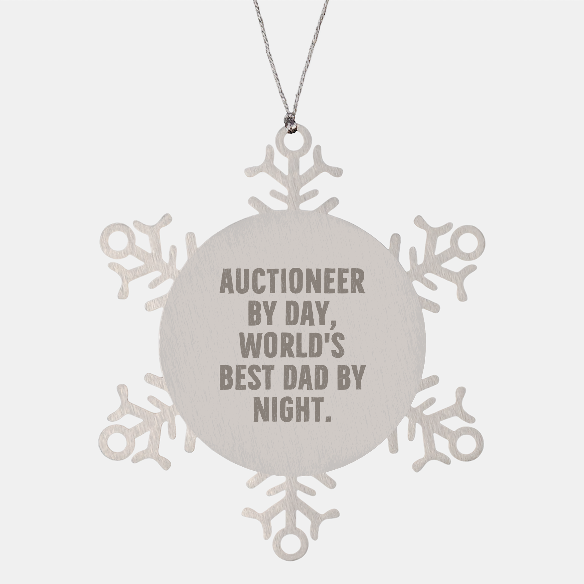 Auctioneer Gifts, Snowflake Ornament, Funny Quote, Christmas Unique Gifts from Dad to Auctioneer - Image 1
