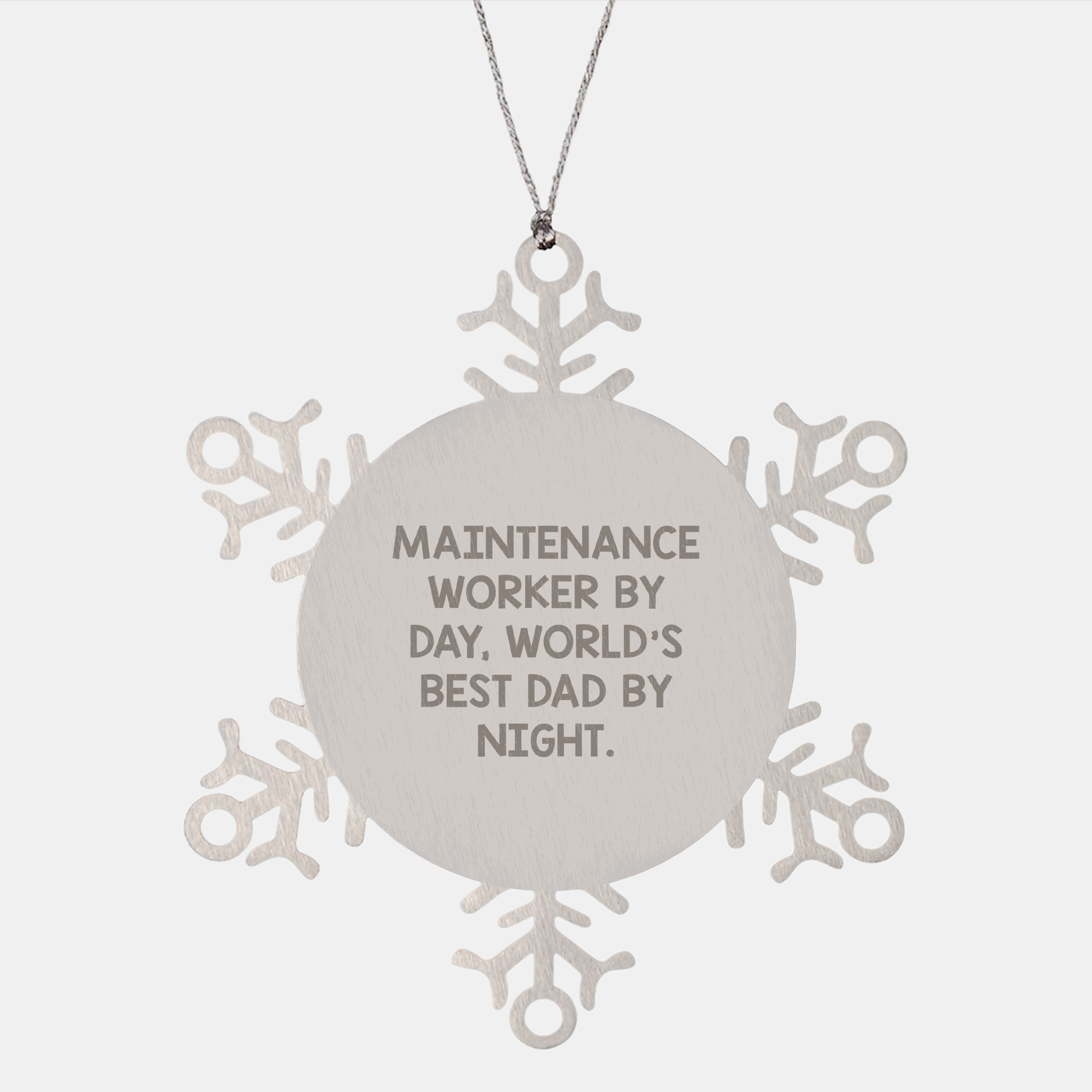 Maintenance Worker Gifts Funny Snowflake Ornaments for Men from Family, Christmas Unique Gifts for Maintenance Worker By Day, World's Best Dad By Night. - Image 1