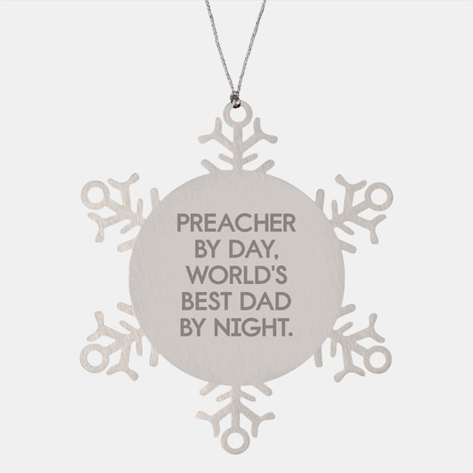 Preacher's Snowflake Ornament, Funny Gifts from Men to Preacher, Christmas Unique Gifts - Image 1