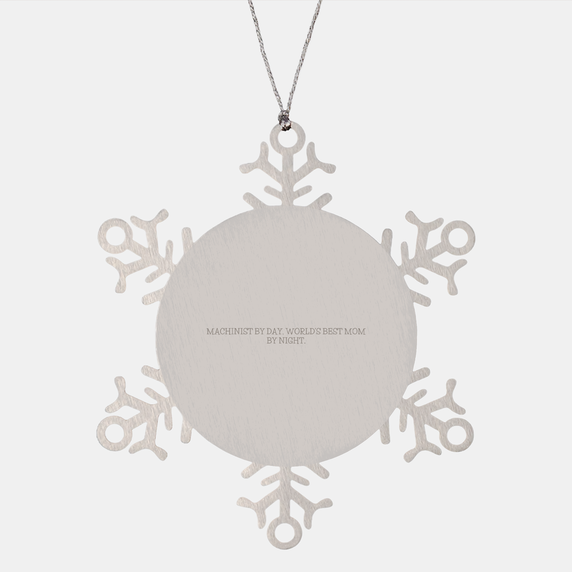 Machinist Gifts from Men, Snowflake Ornaments for Christmas, 'Machinist By Day, World's Best Mom By Night.' - Image 1