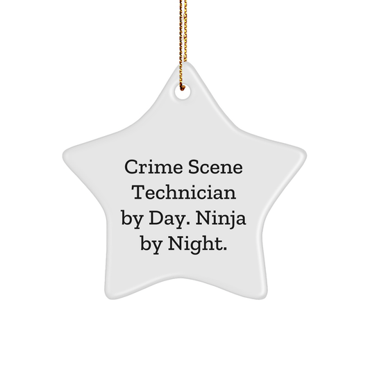 Crime Scene Technician Gifts from Men - Star Ornament, Christmas Unique Presents for Crime Scene Technician By Day. Ninja By Night. - Image 1