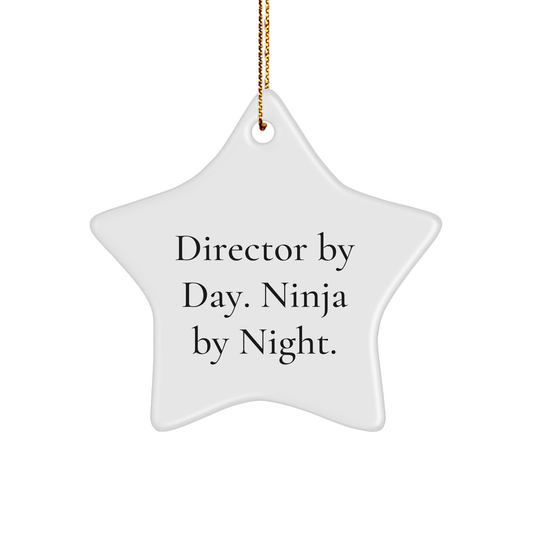 Director Gifts: Director By Day. Ninja By Night. Star Ornament, Funny, Christmas Unique Gifts for Him from Friends, Coworkers, Family - Image 1