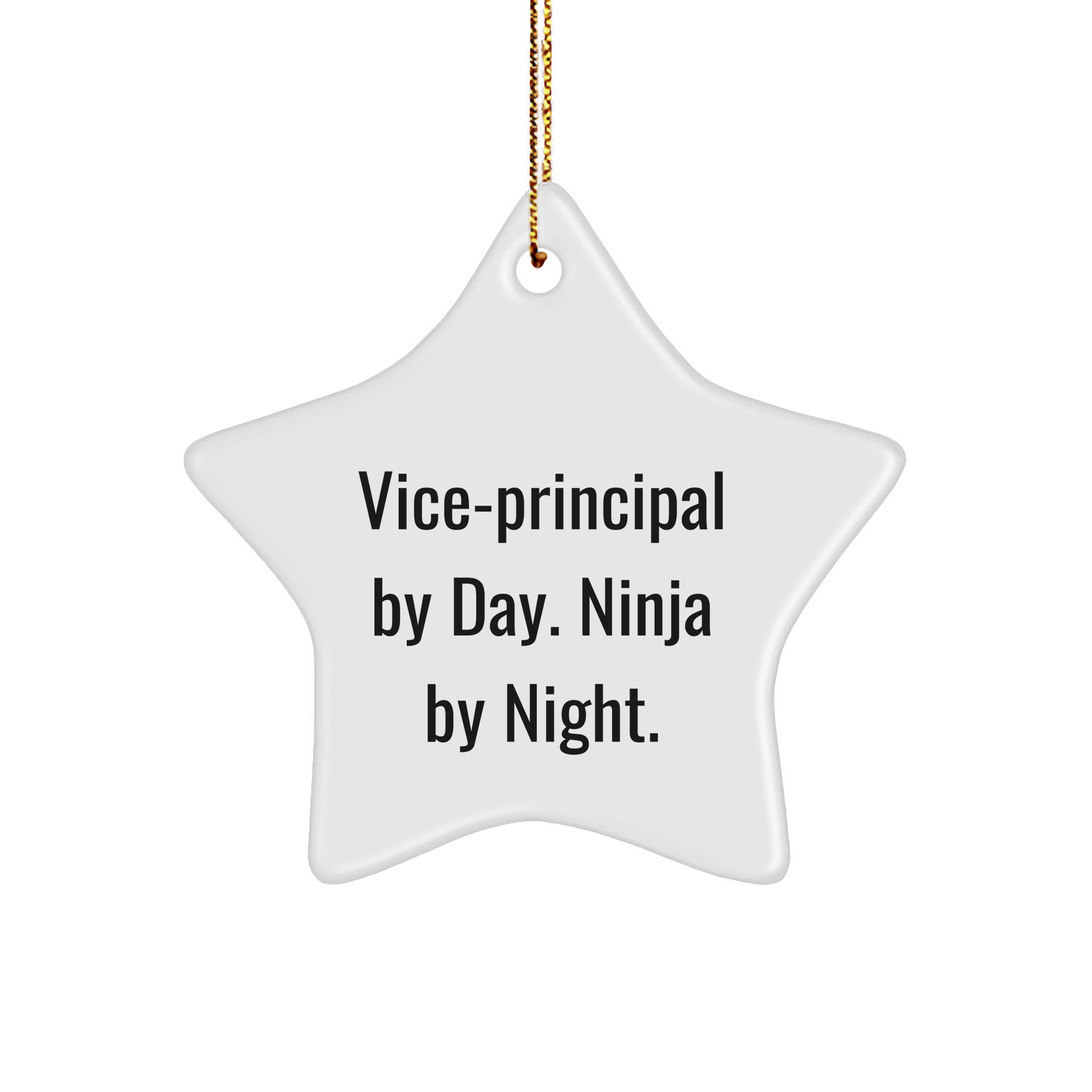 Vice-Principal Gifts, Funny Star Ornament, 'Vice-Principal By Day. Ninja By Night.' Christmas Decorations for Men, Friends, Family, and Coworkers - Image 1