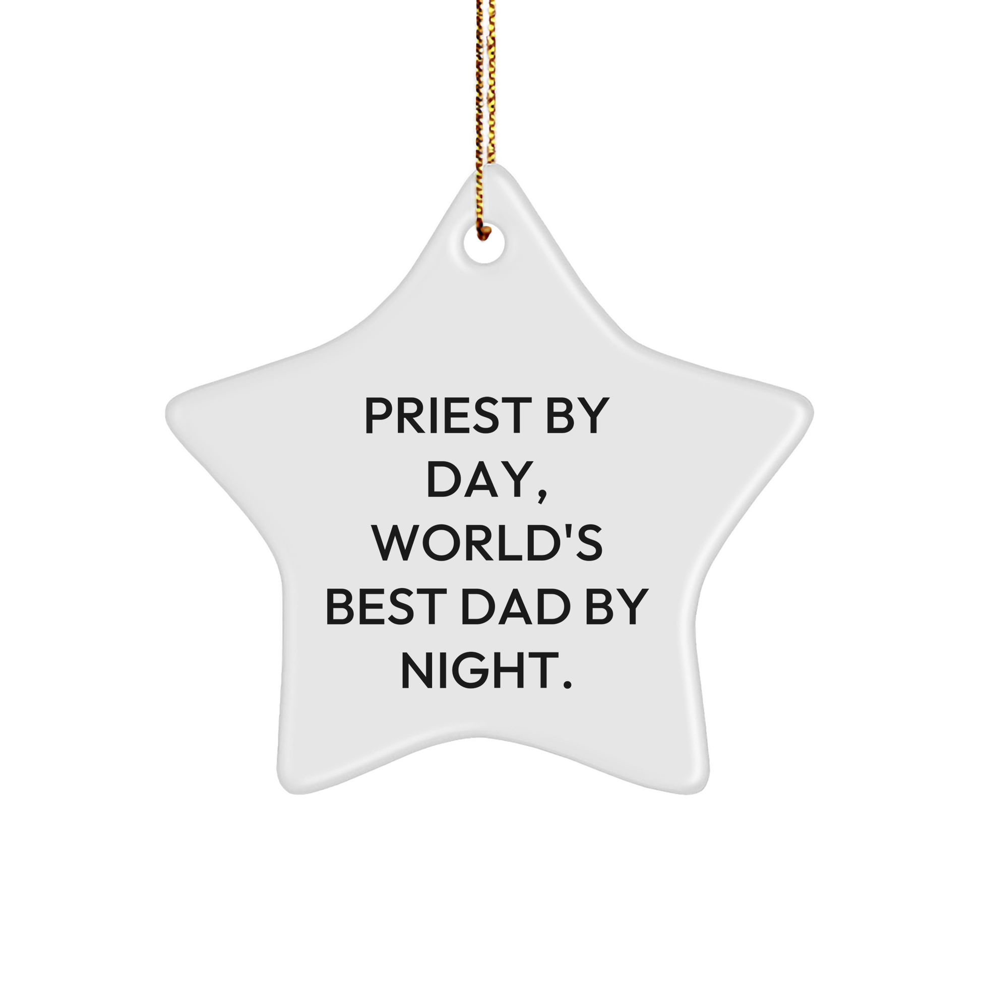 Priest Gifts for Men by Day, Star Ornament by Night, White Star Shaped, Unique Christmas Unique Gifts from Friends - Image 1