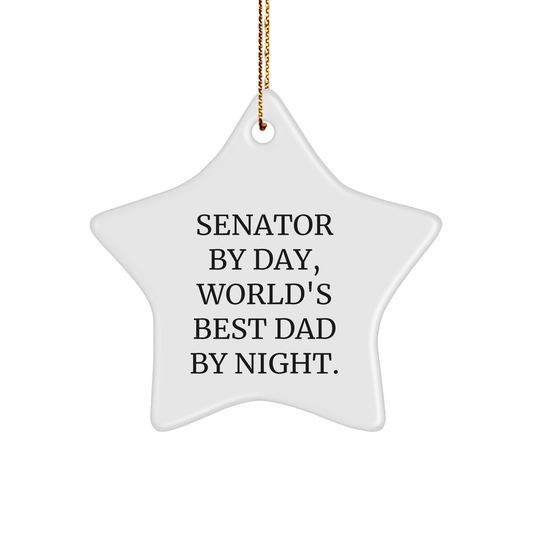 Senator Star Ornament, Gifts from Men to Senator, Funny Quote, Christmas Unique Gifts - Image 1