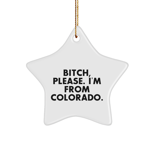 Vibrant Colorado Star Ornament Gifts from Coloradans for Colorado Lovers, Funny Christmas Unique Gift Ideas for Home Decor, Unique Presents for Friends and Family - Image 1