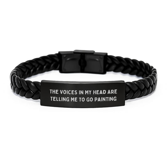 Funny Painting Inspiration Gifts for Men from Friends - Interlaced Leather Bracelet for Painting Enthusiasts on Graduation Day - Image 1