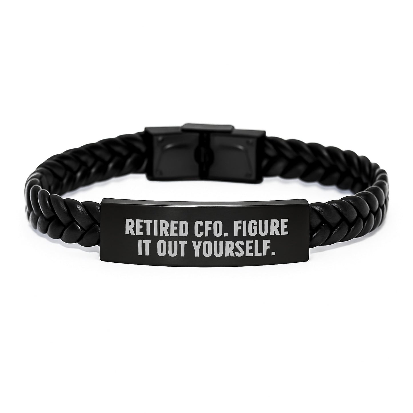 Funny CFO Gifts from Men, Inspirational Interlaced Leather Bracelet for CFO, Christmas Unique Accessories - Image 1