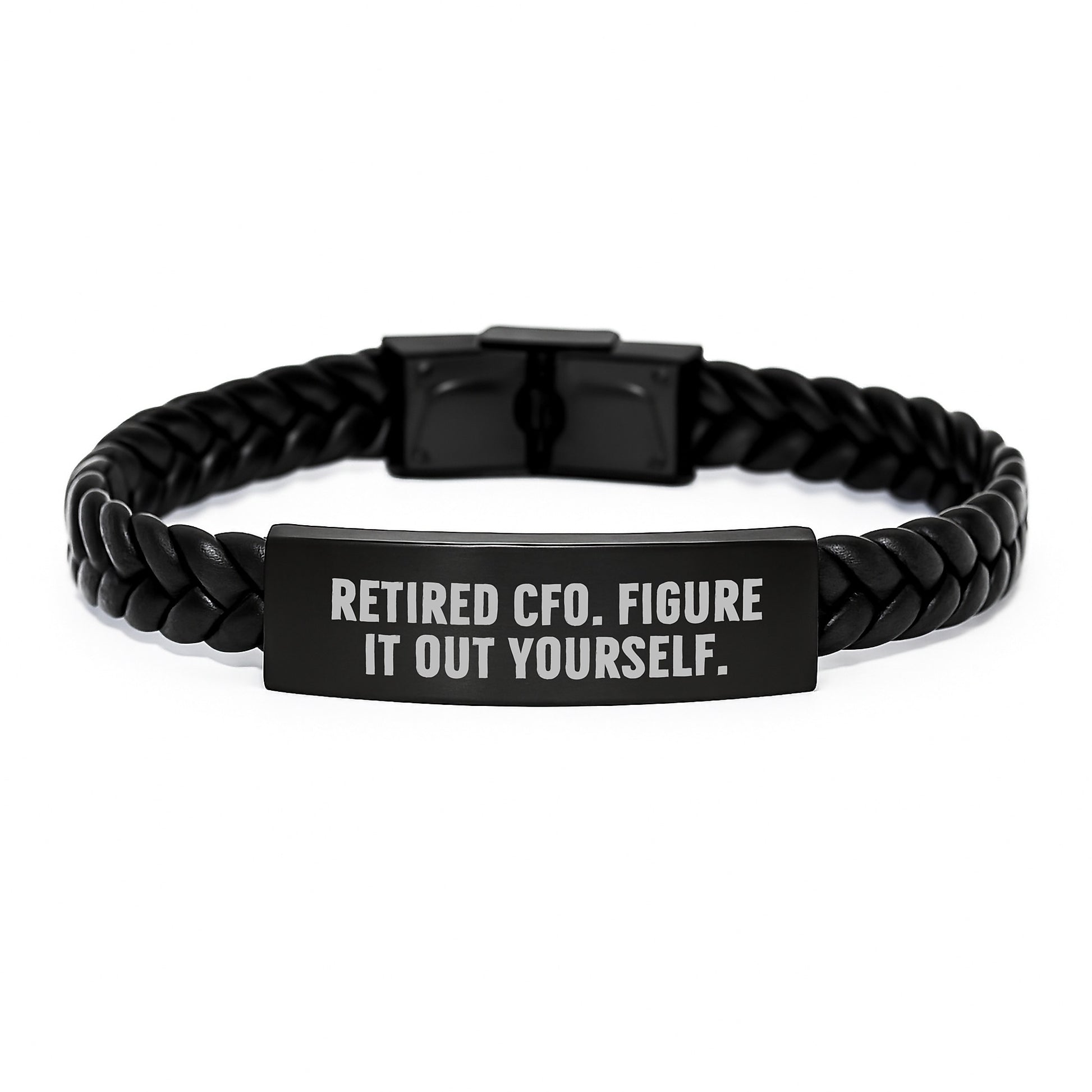 Funny CFO Gifts from Men, Inspirational Interlaced Leather Bracelet for CFO, Christmas Unique Accessories - Image 1