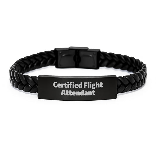 Flight Attendant Gifts from Friends to Family - Inspirational 'Certified to Soar' Interlaced Leather Bracelet for Men and Women - Unique Christmas Unique Gifts - Image 1